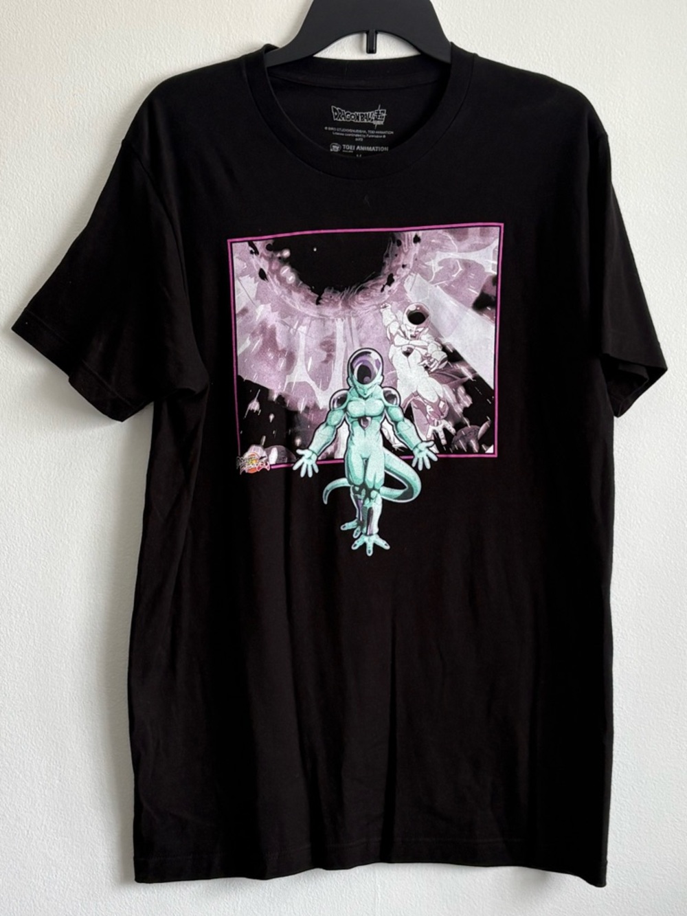 Dragon Ball Z Black Graphic Short Sleeve Tee Featuring Frieza